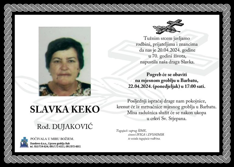 SLAVKA KEKO rođ. Dujaković