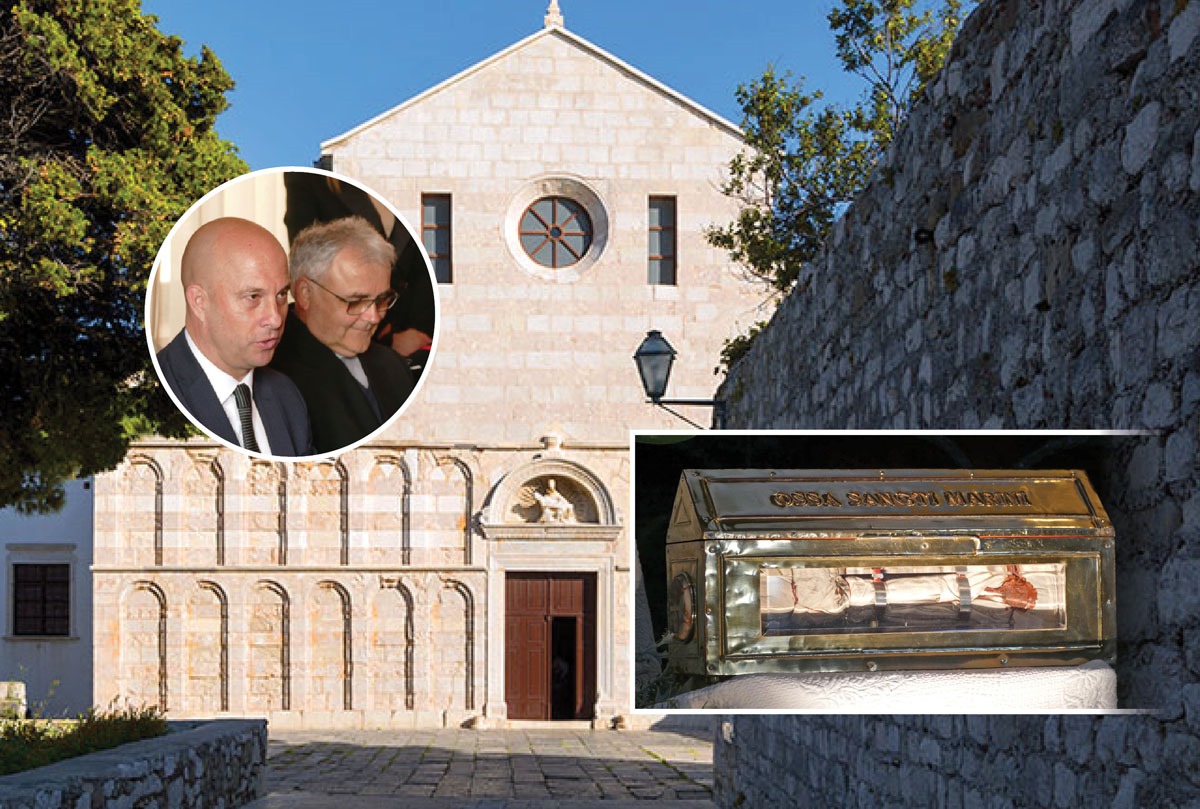 Uručenje relikvijara s rebrom sv. Marina u rapskoj katedrali