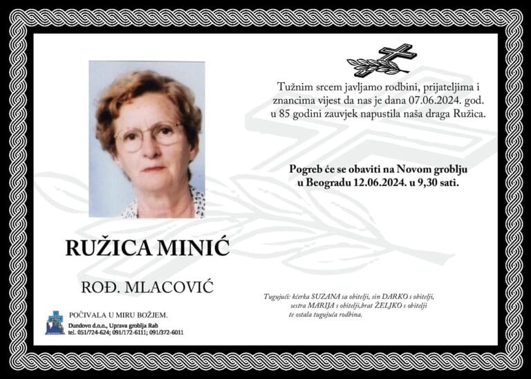 RUŽICA MINIĆ rođ. Mlacović