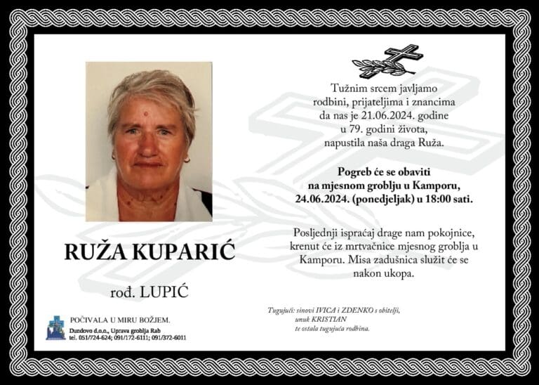 RUŽA KUPARIĆ rođ. Lupić