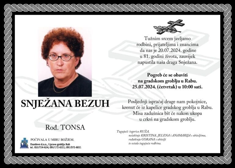 SNJEŽANA BEZUH rođ. Tonsa