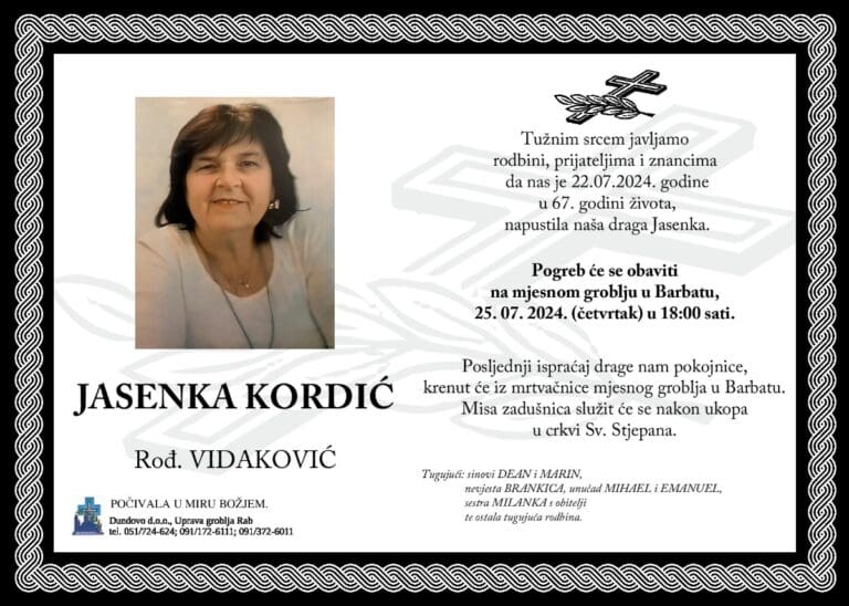 JASENKA KORDIĆ rođ. Vidaković