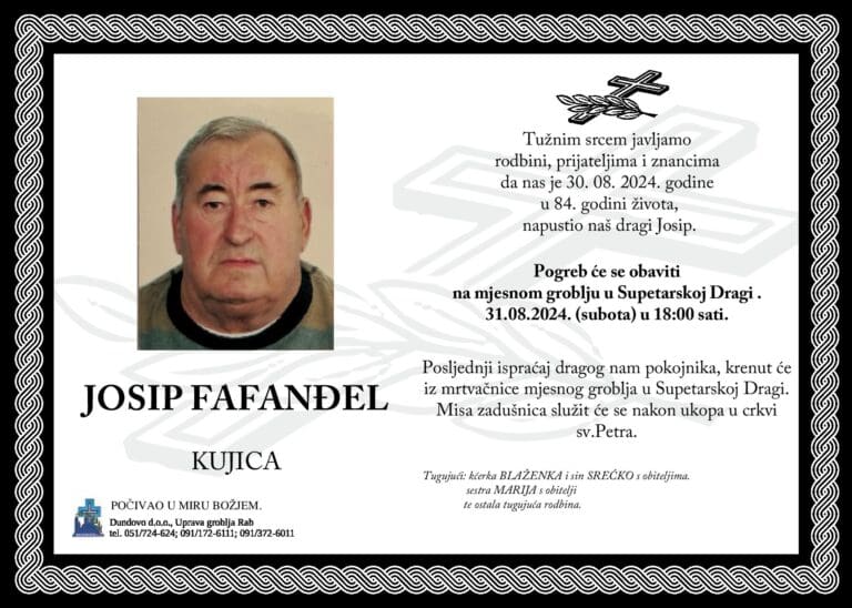 JOSIP FAFANĐEL – Kujica