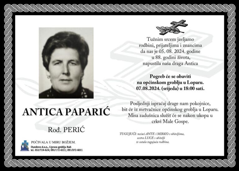 ANTICA PAPARIĆ rođ. Perić