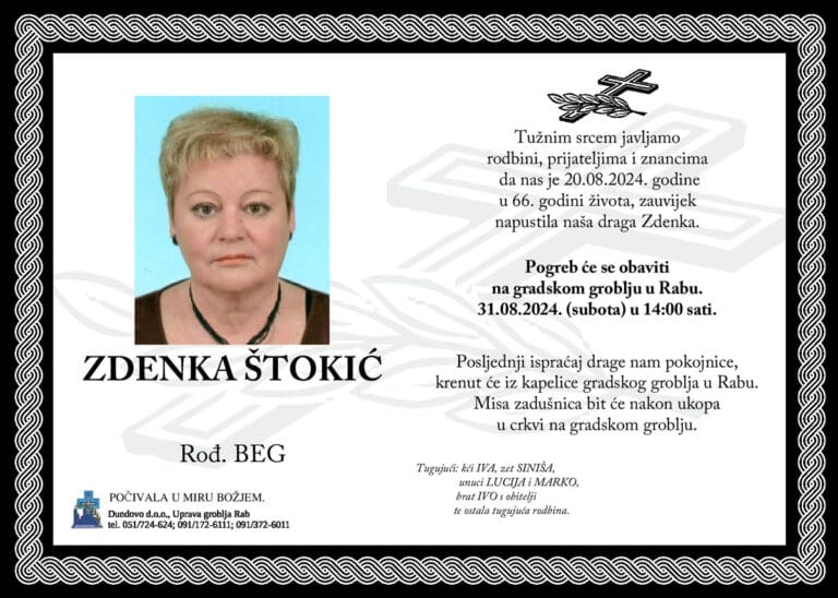 ZDENKA ŠTOKIĆ rođ. Beg