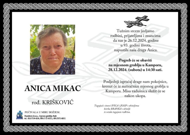 ANICA MIKAC rođ. Krišković