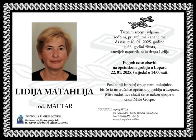 LIDIJA MATAHLIJA rođ. Maltar