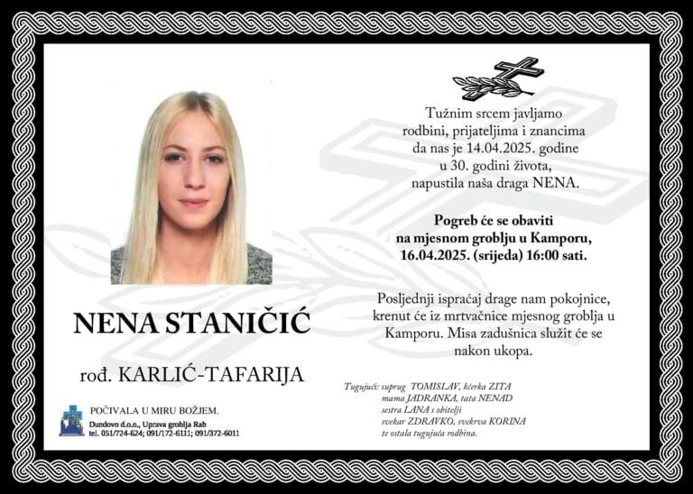 NENA STANIČIĆ rođ. Karlić-Tafarija