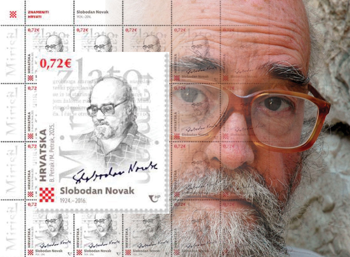 Portret Slobodana Novaka na novom izdanju poštanskih maraka iz serije “Znameniti Hrvati” Portret Slobodana Novaka na novom izdanju poštanskih maraka iz serije “Znameniti Hrvati”
