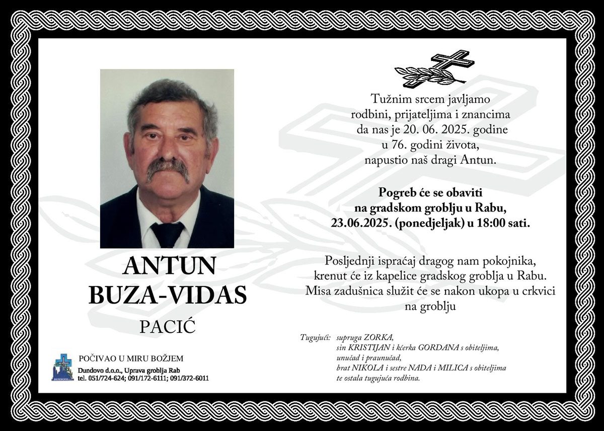 ANTUN BUZA-VIDAS – Pacić ANTUN BUZA-VIDAS – Pacić