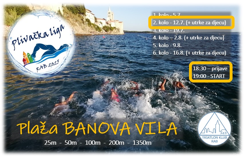 Ovog vikenda drugo kolo Plivačke lige Rab 2025.