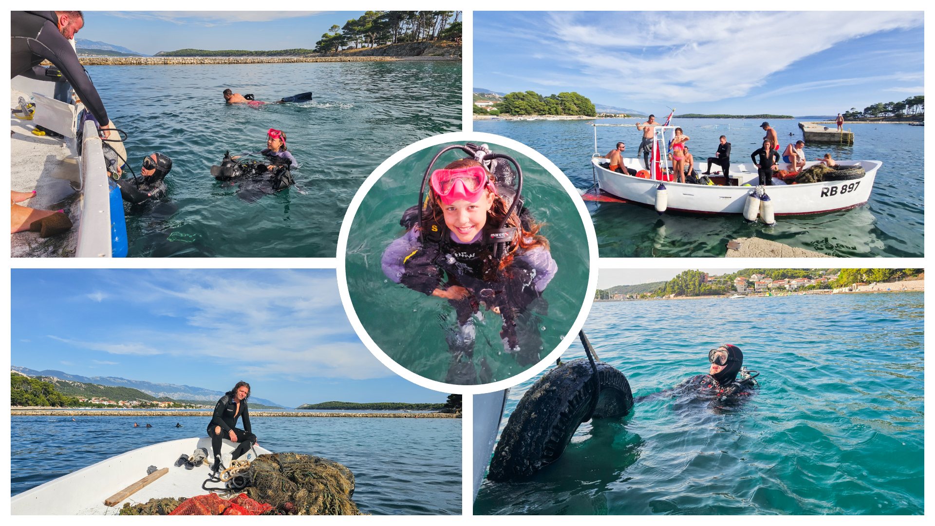 Mini eko akcija čišćenja podmorja na Marjanu u organizaciji jedanaestogodišnje Lune!