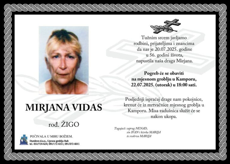 MIRJANA VIDAS rođ. Žigo