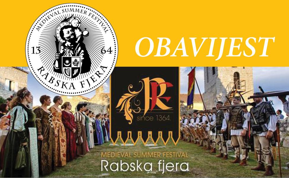 Obavijest o posebnoj regulaciji prometa za vrijeme trajanja Rabske fjere