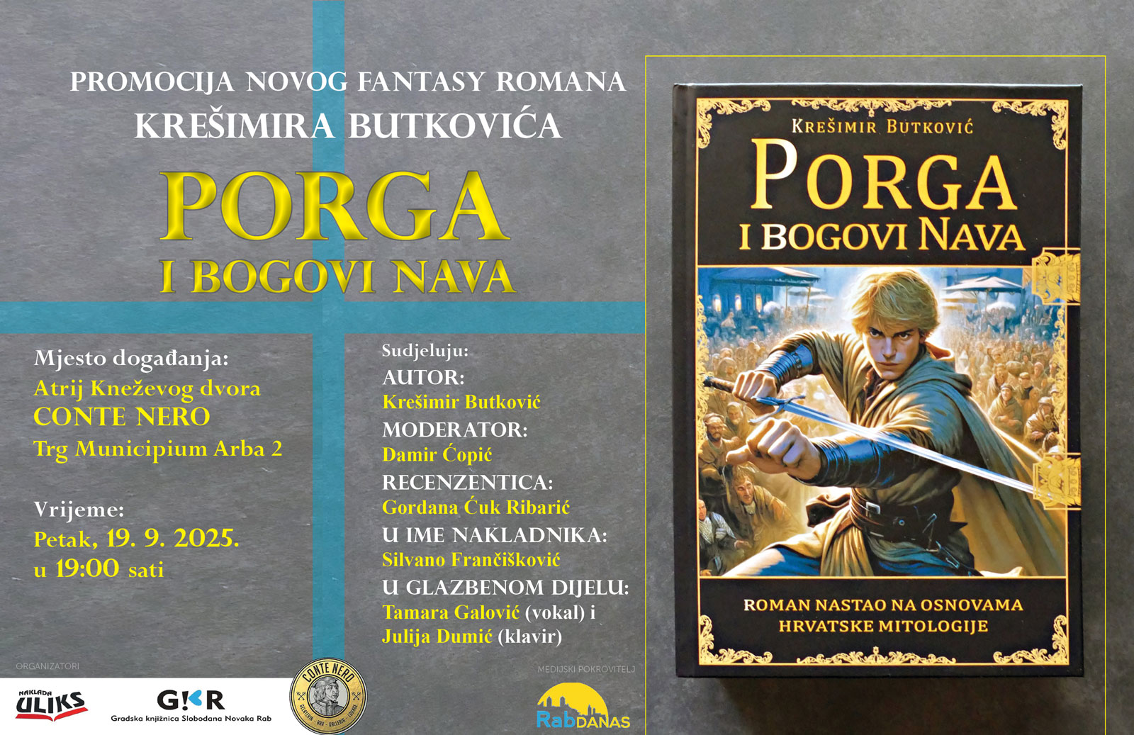 Dođite na predstavljanje nove Butkovićeve fantasy sage “Porga i bogovi Nava”