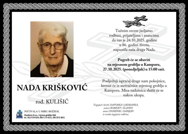NADA KRIŠKOVIĆ rođ. Kulišić
