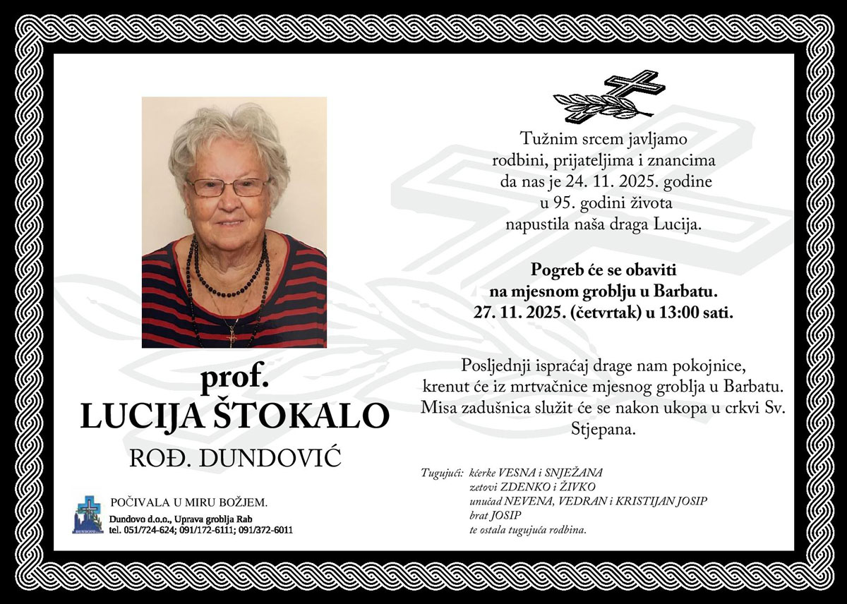 prof. LUCIJA ŠTOKALO rođ. Dundović