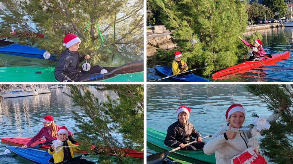 Kajakaši u suradnji s Amforom proveli božićnu akciju ukrašavanja drvca u moru