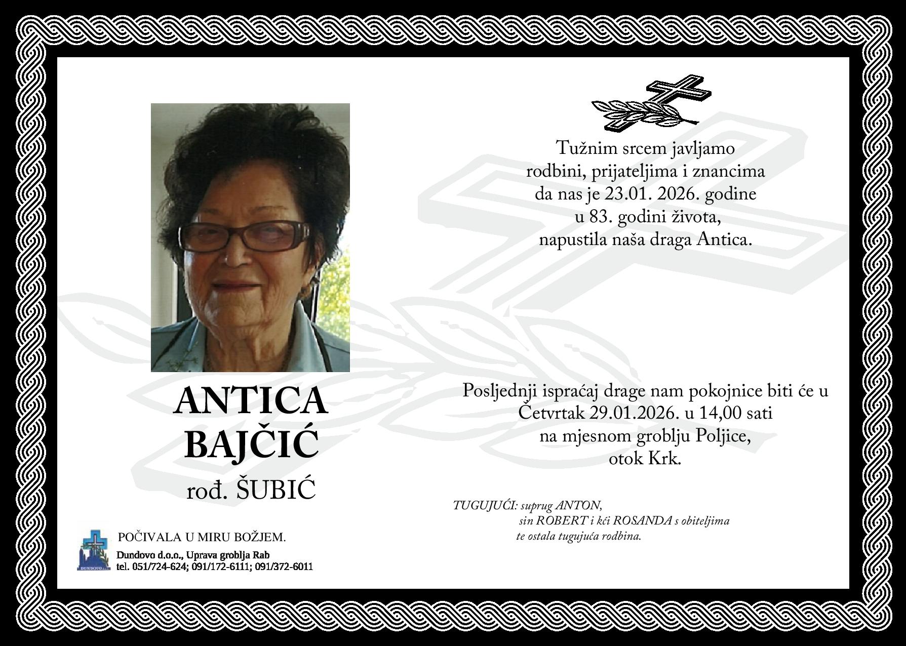 ANTICA BAJČIĆ rođ. Šubić