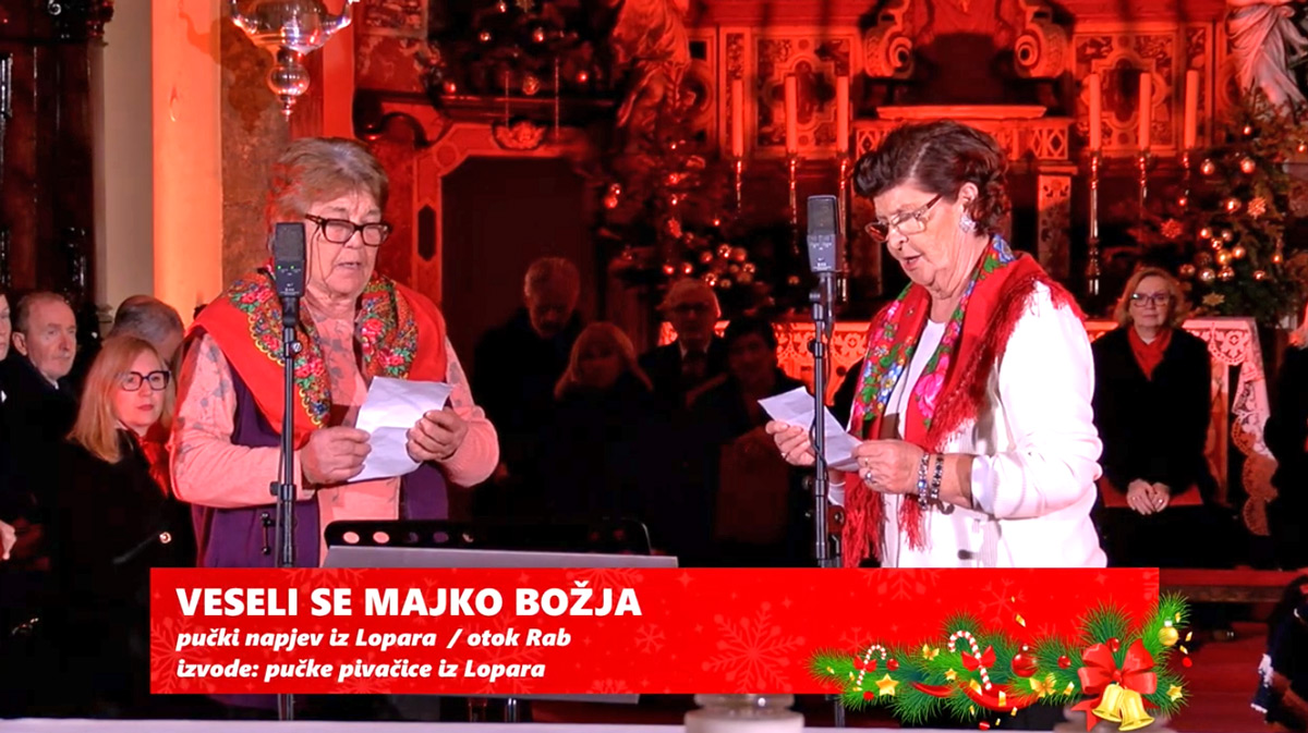 Zorica i Anica u riječkoj katedrali otpjevale loparski pučki napjev „Veseli se, Majko Božja“