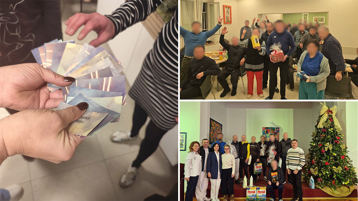 Pacijenti ŽSB Insula ispratili 2025. uz Novogodišnju tombolu!