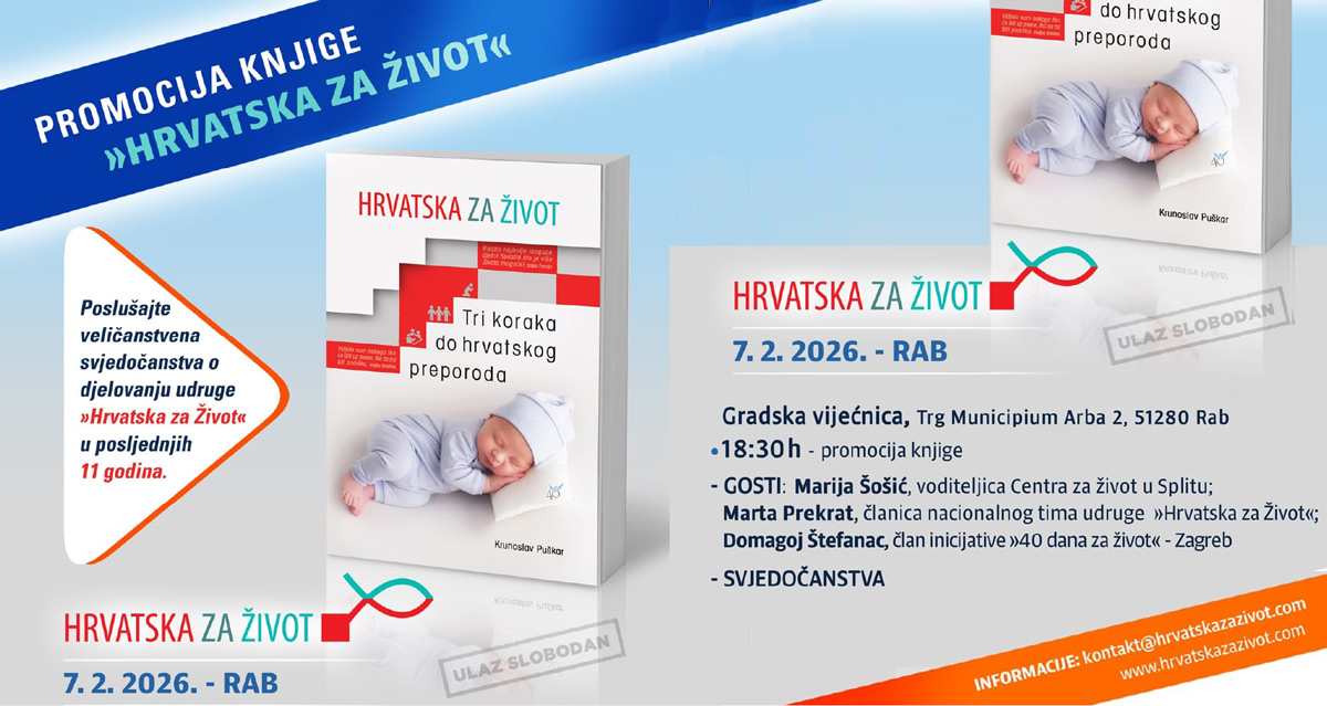 Predstavljanje knjige „Hrvatska za život – tri koraka do hrvatskog preporoda“ u Rabu