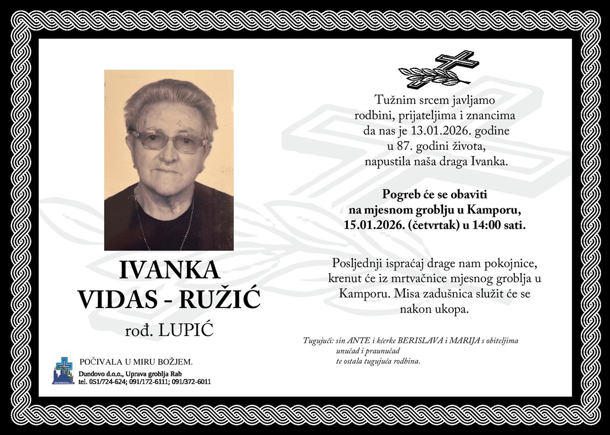 IVANKA VIDAS-RUŽIĆ rođ. Lupić