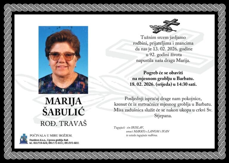 MARIJA ŠABULIĆ rođ. Travaš
