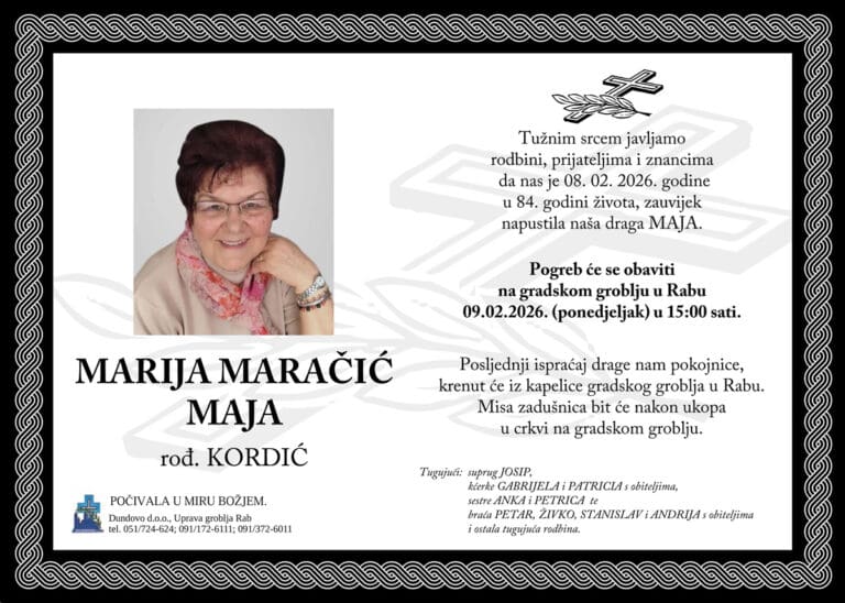 MARIJA MARAČIĆ – MAJA, rođ. Kordić