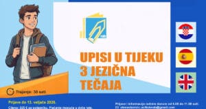 Upisi u tijeku – 3 JEZIČNA TEČAJA
