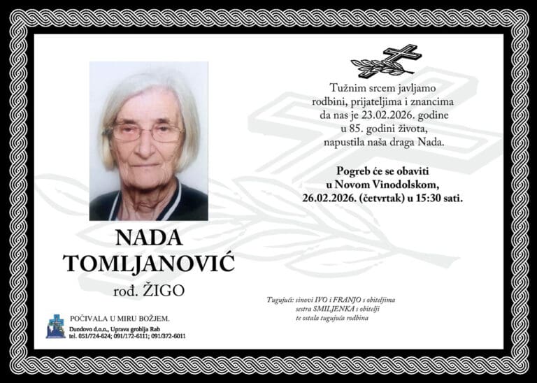 NADA TOMLJANOVIĆ rođ. Žigo