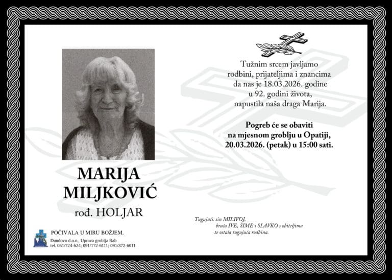 MARIJA MILJKOVIĆ rođ. Holjar