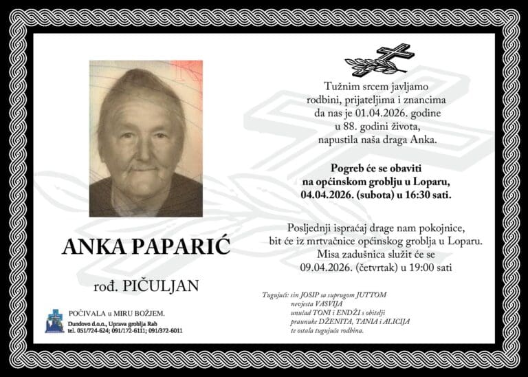 ANKA PAPARIĆ rođ. Pičuljan