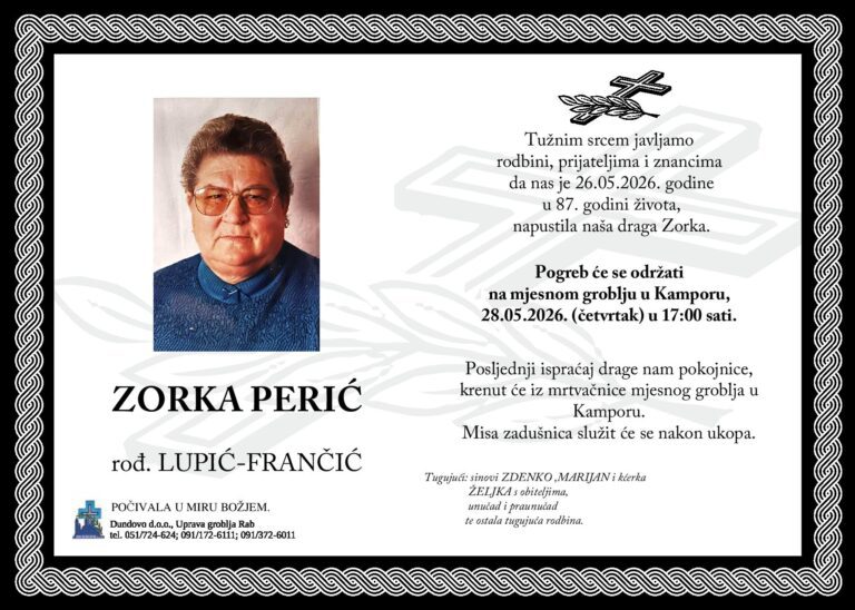 ZORKA PERIĆ rođ. Lupić – Frančić