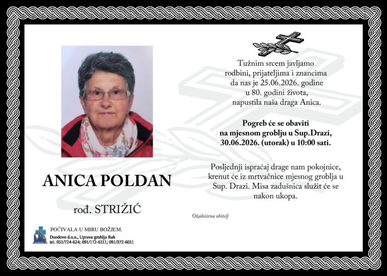 ANICA POLDAN rođ. Strižić