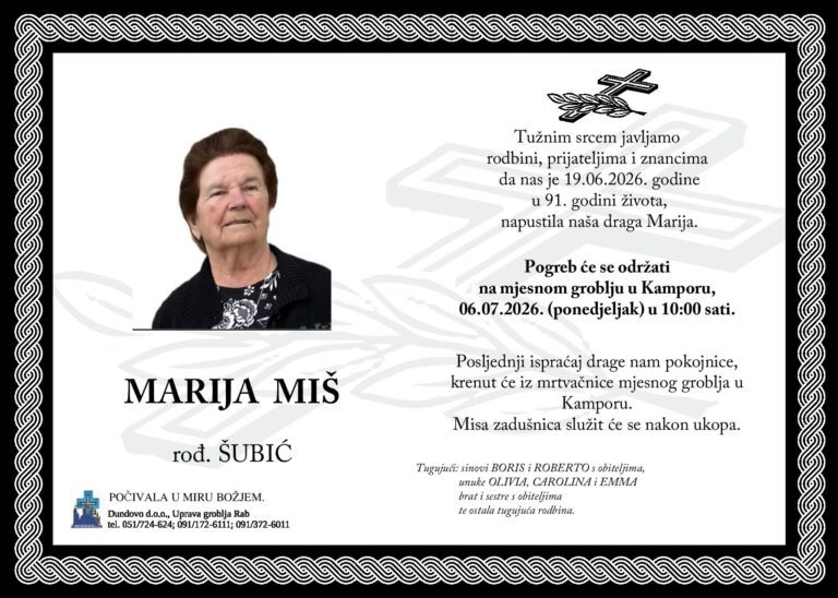 MARIJA MIŠ rođ. Šubić