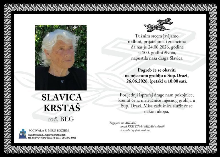 SLAVICA KRSTAŠ rođ. Beg
