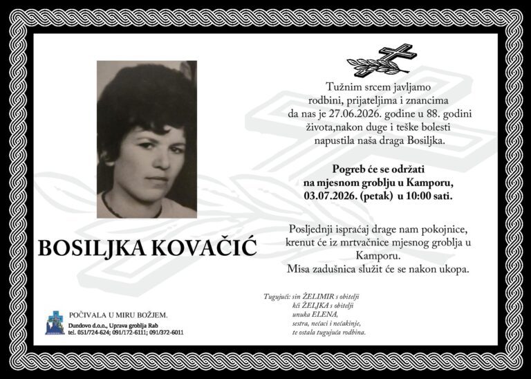 BOSILJKA KOVAČIĆ