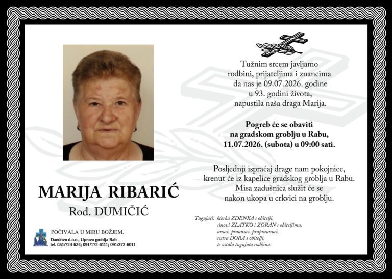 MARIJA RIBARIĆ rođ. DUMIČIĆ