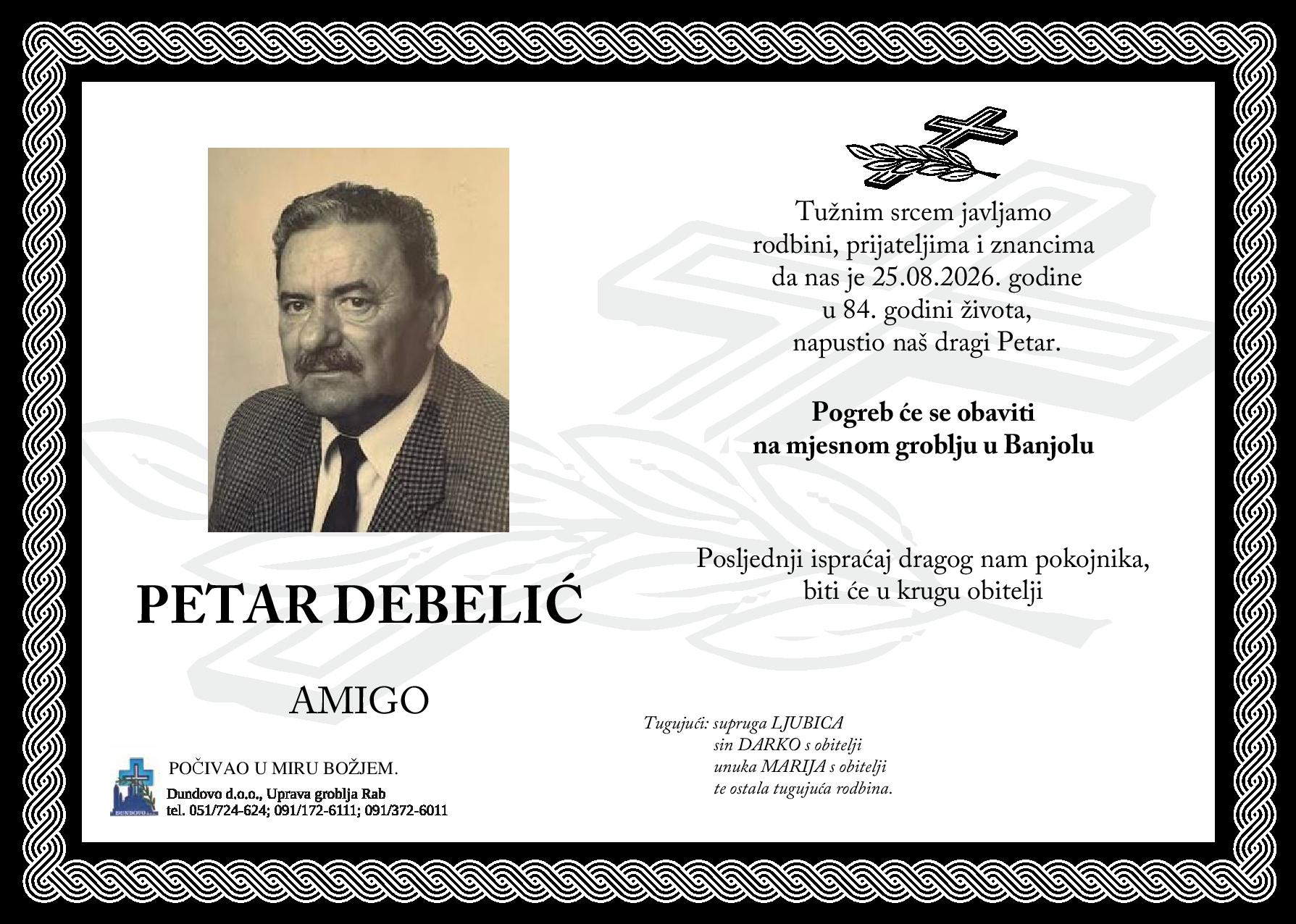 PETAR DEBELIĆ – AMIGO