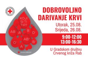 Najavljena nova akcija dobrovoljnog darivanja krvi na Rabu