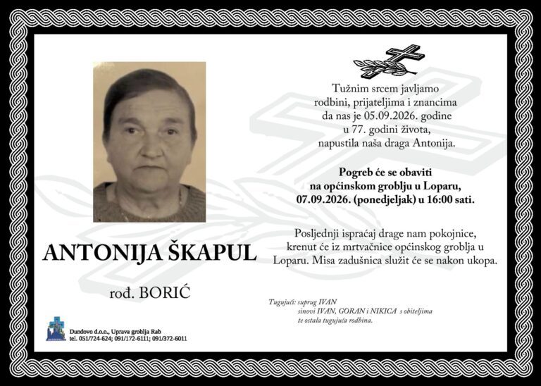 ANTONIJA ŠKAPUL rođ. Borić
