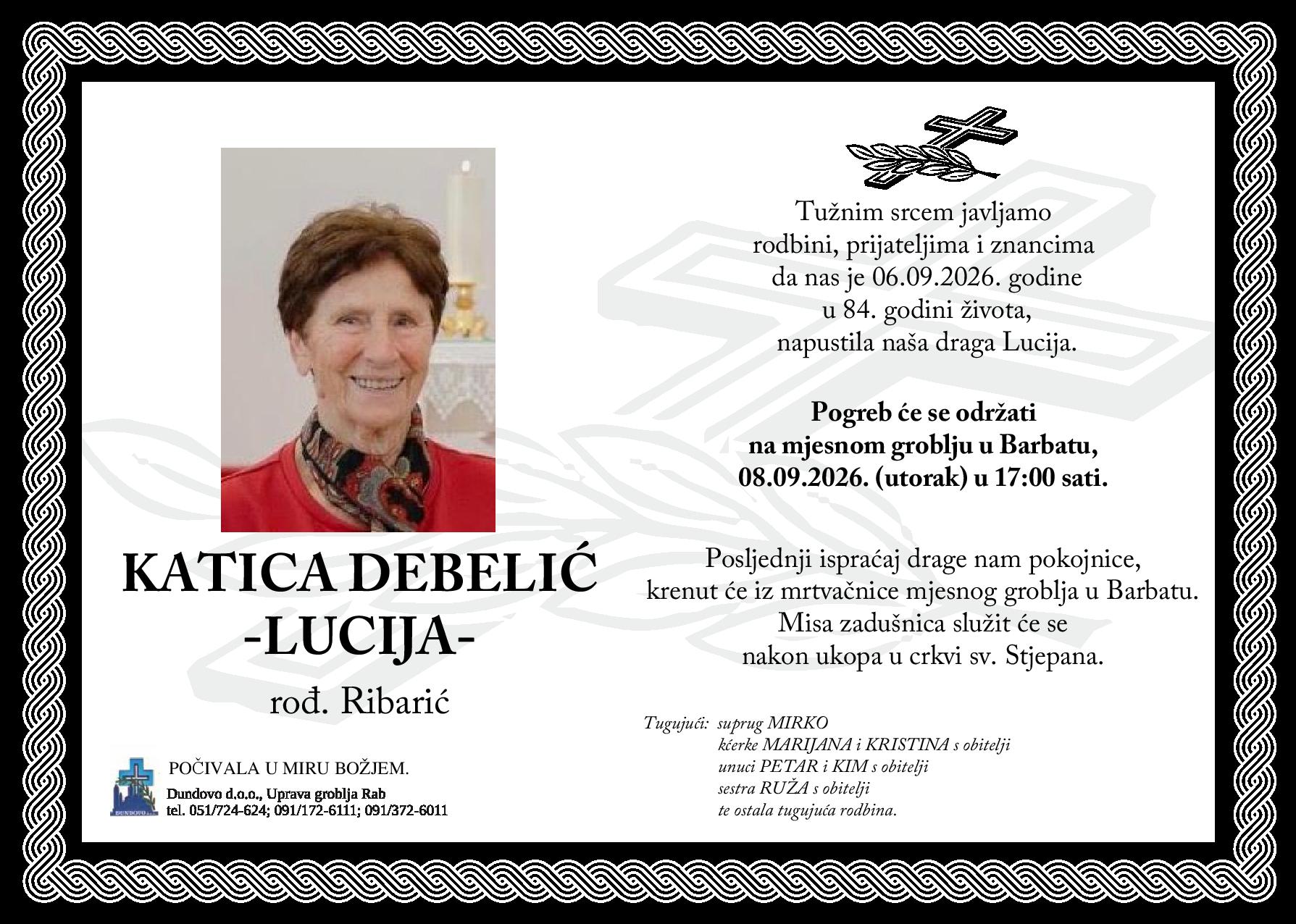KATICA DEBELIĆ – LUCIJA rođ. Ribarić