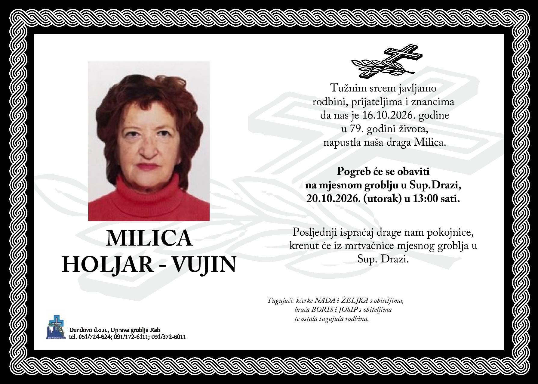 MILICA HOLJAR – VUJIN