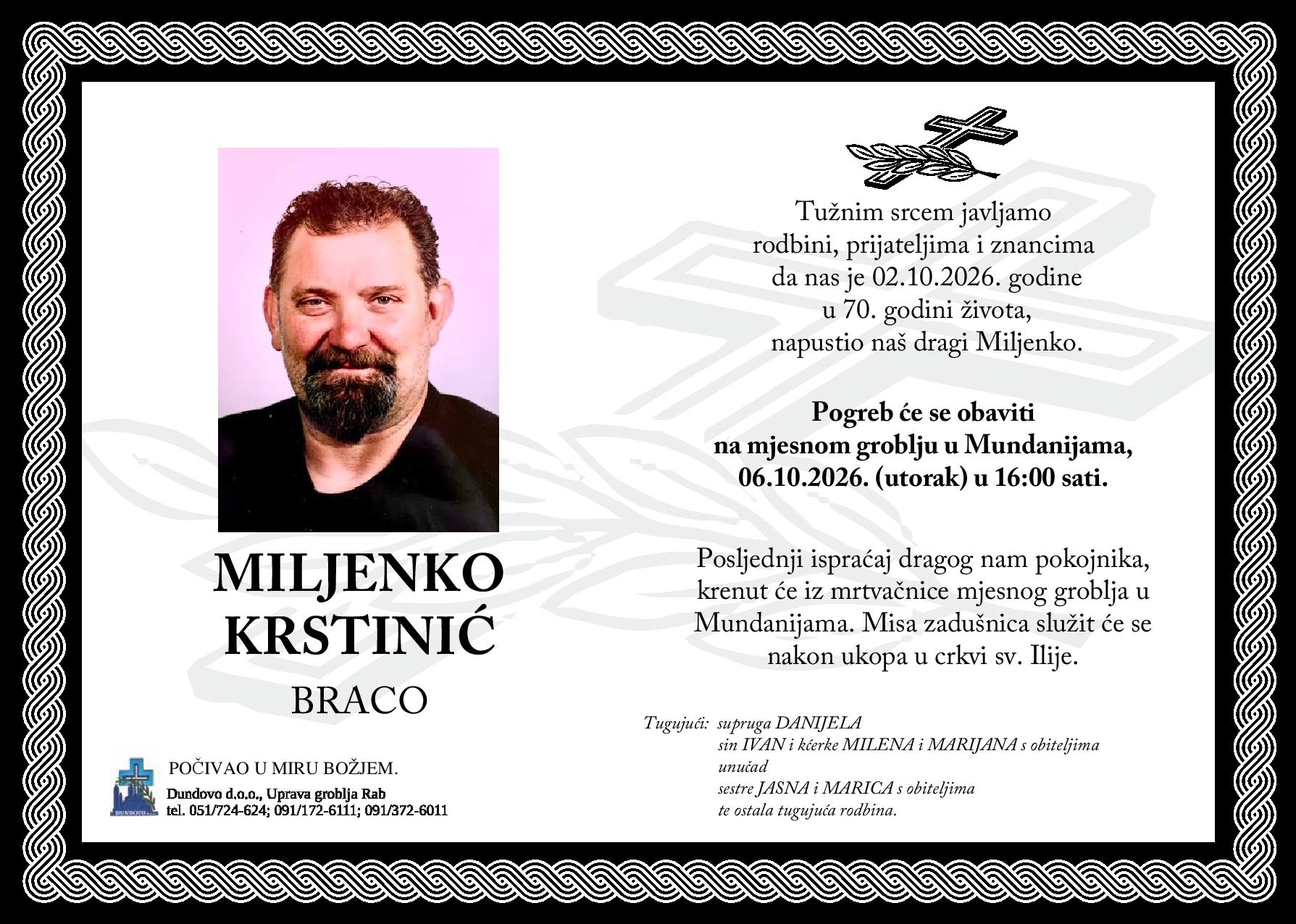 MILJENKO KRSTINIĆ – BRACO