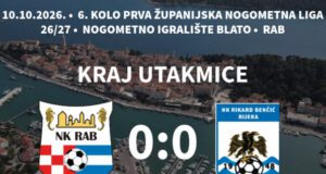NK Rab podijelio bodove s Rikardom Benčićem: Unatoč dva igrača više, mreže mirovale na Blatu