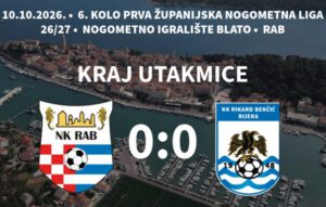 NK Rab podijelio bodove s Rikardom Benčićem: Unatoč dva igrača više, mreže mirovale na Blatu
