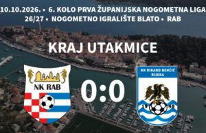 NK Rab podijelio bodove s Rikardom Benčićem: Unatoč dva igrača više, mreže mirovale na Blatu