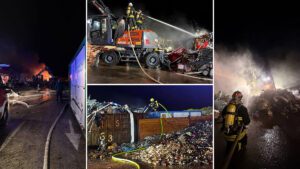 FOTO | Noćni požar u sortirnici Sorinj gasilo 15 vatrogasaca, stanje je pod kontrolom